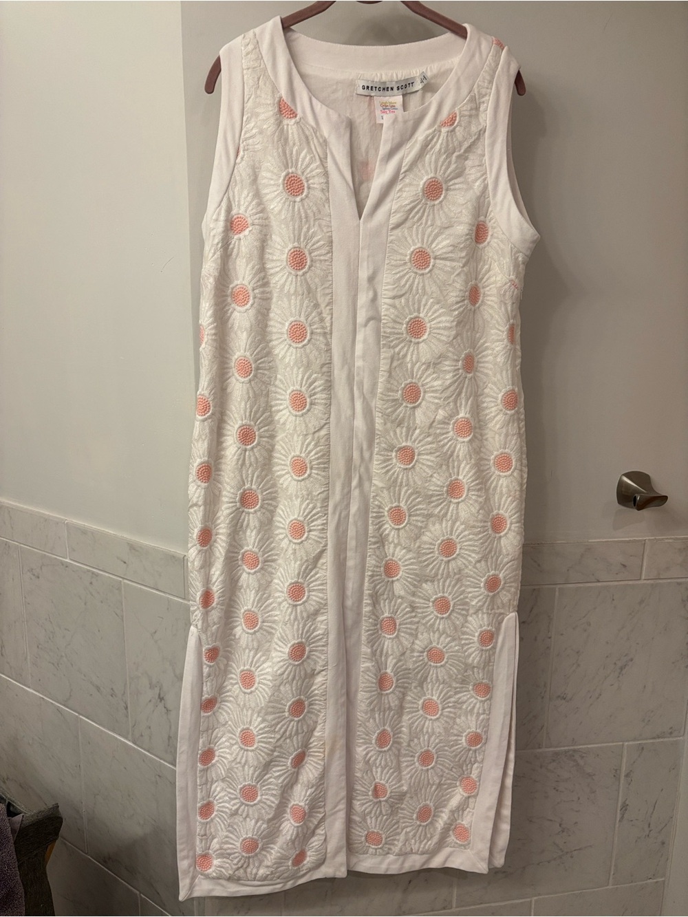 Gretchen Scott White Embroidered Daisy Swim Cover-Up - White with Pink Accents - Picture 7 of 7
